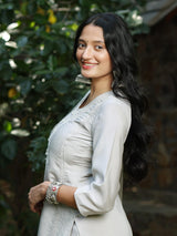 CHHAYA - VISCOSE SILK STRAIGHT KURTA SET WITH DUPPATTA WITH GLITTER CORDING WORK