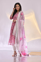 Chanderi Patola Embroidered Suit Set