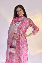 Chanderi Patola Embroidered Suit Set