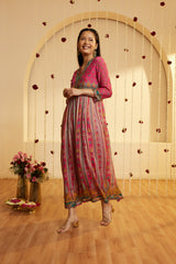 Delicate Deep Pink Chinnon-chiffon Dress