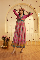 Delicate Deep Pink Chinnon-chiffon Dress