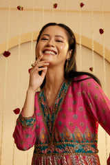 Delicate Deep Pink Chinnon-chiffon Dress