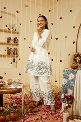 Off-White Cotton Co-ords Set