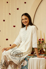 Off-White Cotton Co-ords Set