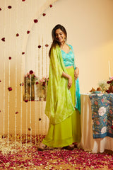 Neon Aqua Bloom Shrug Trio