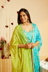 Neon Aqua Bloom Shrug Trio