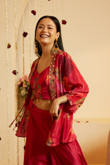 Raspberry Shine Maslin Shrug Set