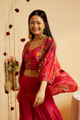 Raspberry Shine Maslin Shrug Set