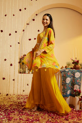 Mustard Glow Maslin Shrug Set