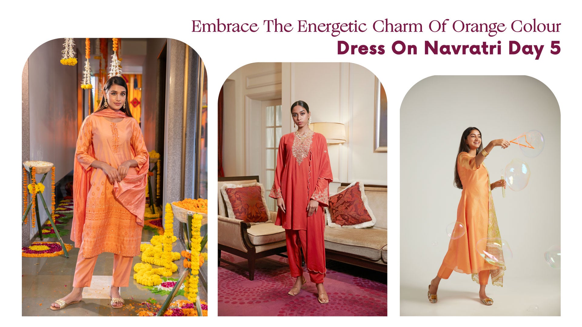 Embrace The Energetic Charm Of Orange Colour Dress On Navratri Day 5