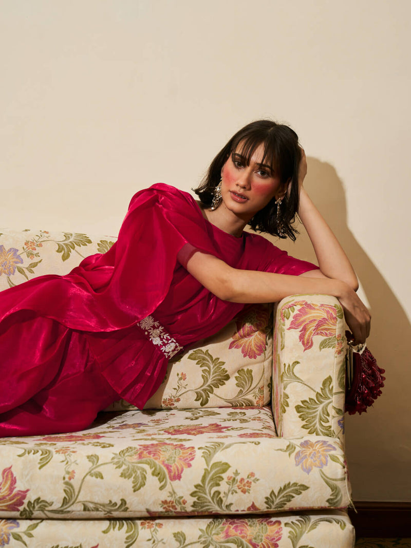 red glass tissue co ords set