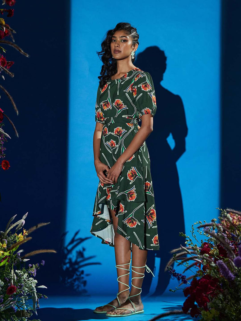 garden goddess midi dress