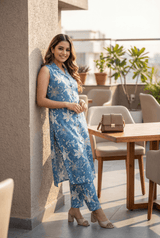 SKY BLOOM KURTA SET