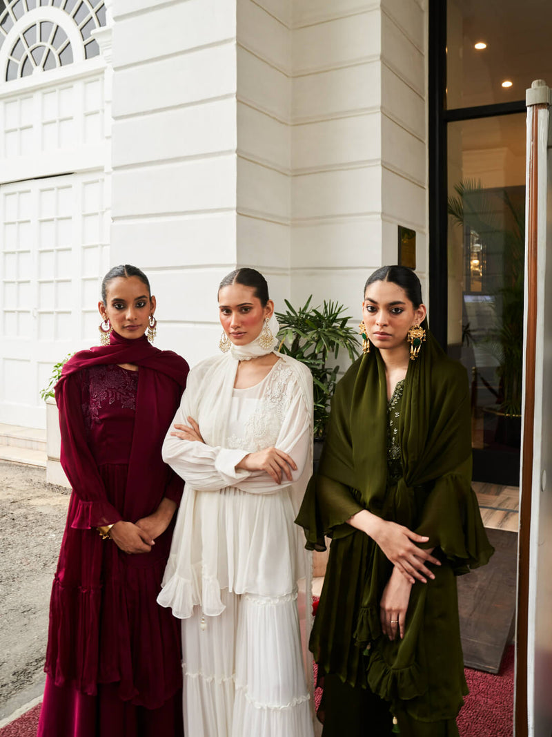 Khamaj Peplum Sharara Set