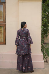 Cocoa Charm Kurta With Sharara