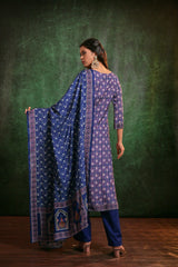 Sapphire Charm Muslin  Kurta Set