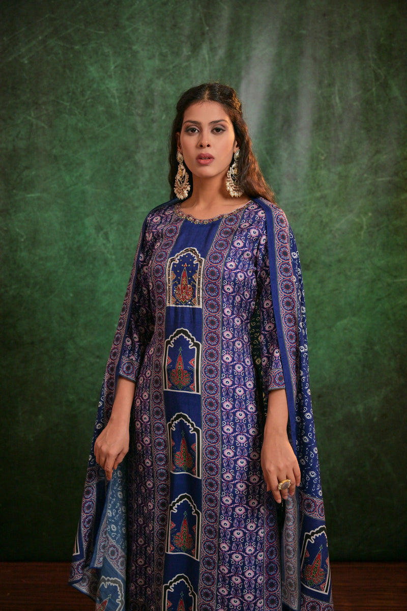 Sapphire Charm Muslin  Kurta Set