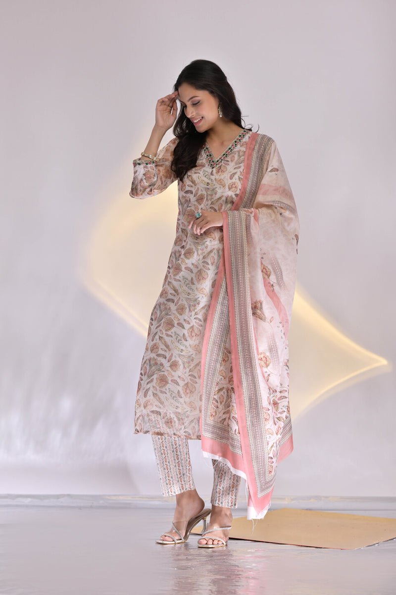 Chanderi Luxe  Patola Suit Set With Dupatta