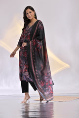 Embroidered Muslin  Suit Set with Dupatta