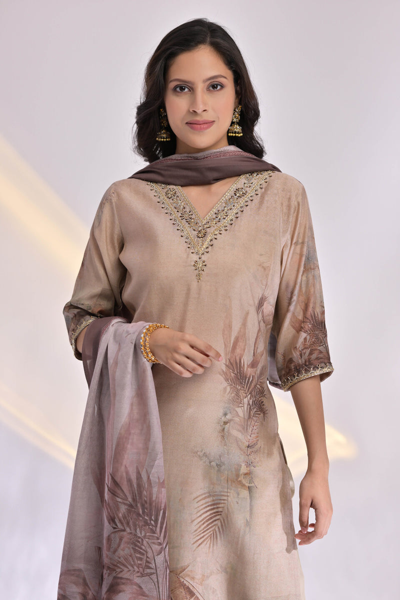 Simple Muslin  Suit Set with Dupatta