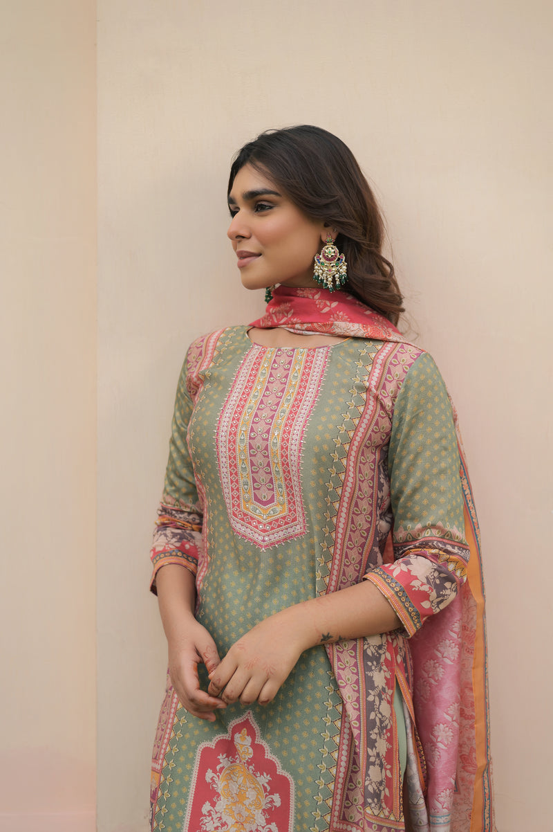 Serene Elegance Kurta Set With Dupatta