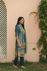 Aqua Blossom Paisley Kurta Set With Dupatta