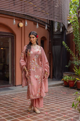 Rose Quartz Floral Jacquard Kurta Set