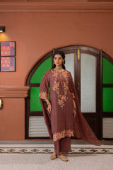Moccha Mul Chanderi Kurta Set