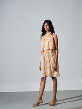 Lightweight Tiered Dress with Tie-Dye Print