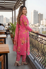 ROSE KURTA SET WITH DUPPTA