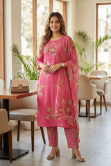 ROSE KURTA SET WITH DUPPTA