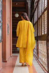 Sunshine Yellow Embellished Mul Chanderi Set