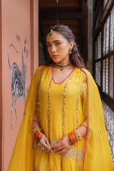 Sunshine Yellow Embellished Mul Chanderi Set
