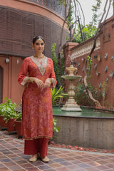 Terracotta Radiance Embellished Jacquard Set