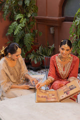 Terracotta Radiance Embellished Jacquard Set