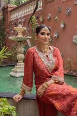 Terracotta Radiance Embellished Jacquard Set