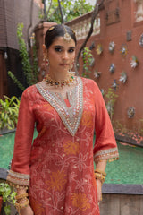 Terracotta Radiance Embellished Jacquard Set