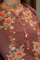 Moccha Mul Chanderi Kurta Set