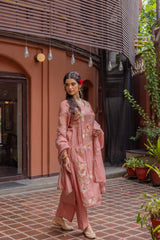 Rose Quartz Floral Jacquard Kurta Set