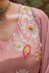 Rose Quartz Floral Jacquard Kurta Set