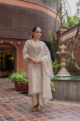 Ethereal Ivory Organza Jacquard Suit Set