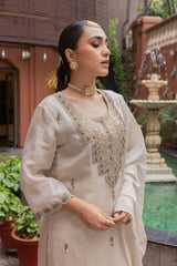Ethereal Ivory Organza Jacquard Suit Set