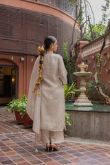 Ethereal Ivory Organza Jacquard Suit Set