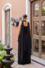 Midnight Onyx Embellished Poly Georgette Set