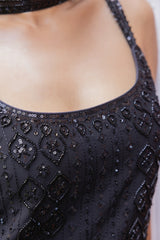 Midnight Onyx Embellished Poly Georgette Set