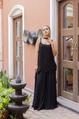 Midnight Onyx Embellished Poly Georgette Set