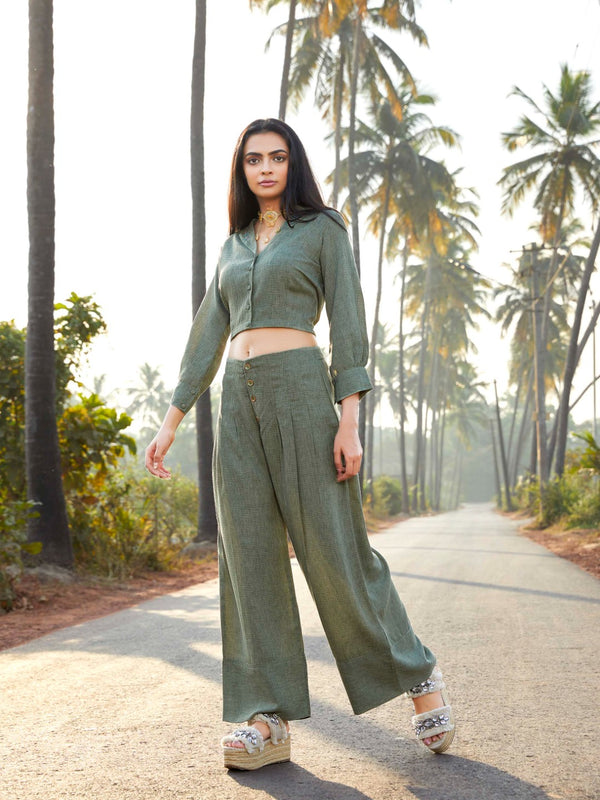 Green top palazzo co-ord set