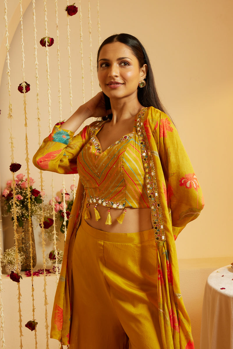 Mustard Glow Maslin Shrug Set - Main Image