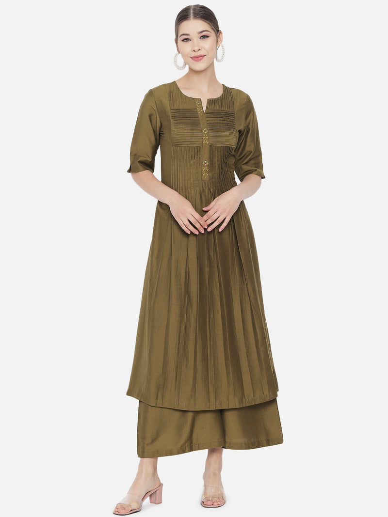 Buy Style Socio Fashions Women Olive Green Cotton Kurti (S) Online at Best  Prices in India - JioMart.