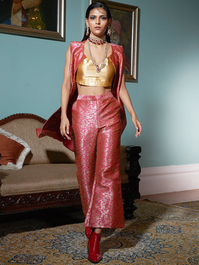 Shop Banarasi Brocade Pant Suits  Dresses Collection for Parties